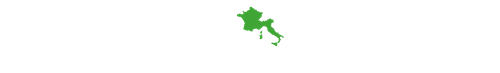 Texte: La Maison Gammino, silhouette de l'Italie en vert, spécialités pizza.